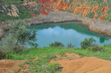 Bauxite Cave Lake. Otranto, South Italy