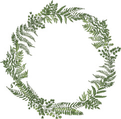 Fern Vintage Round Background Frame  © Good Studio
