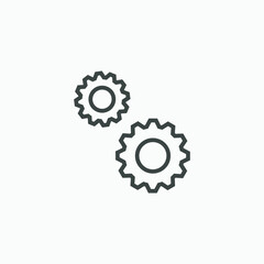 setting, gear icon vector. cog, machine, cogwheel, mechanism isolated sign symbol