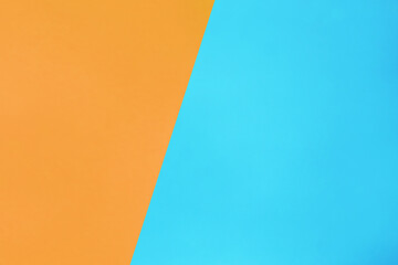 blue and orange pastel color paper texture top view minimal flat lay background