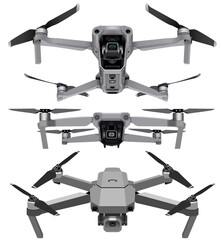 Drone vector graphics, editable drone vectors,  professional drones, drone templates - HD 4K cameras for aerial photography and video recording - editable drone illustrations for Adobe Illustrator