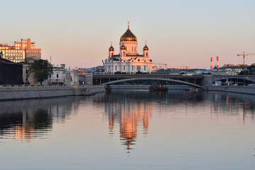 Obraz premium Cathedral of Christ the Saviour in the morning. Moscow, Russia.