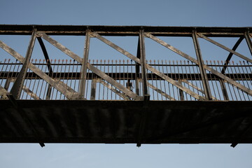 Metal railway bridge in Truro cornwall uk 