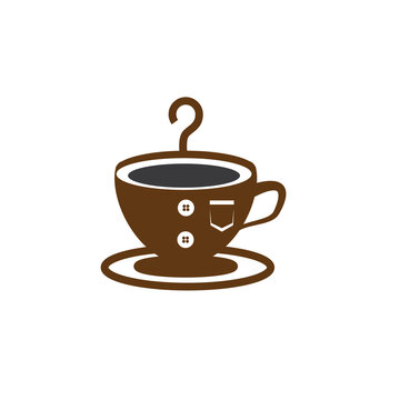 coffee logo illustration hanger design clothes vector