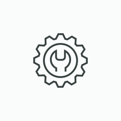 setting, gear, technology, cog, repair, mechanical icon vector isolated