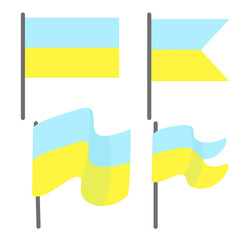 Set of Ukrainian flags