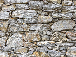 Stone wall texture. Part of old rocky hand crafted background with copy space. Walls made of natural bricks. High quality photo. Home and office design backdrop
