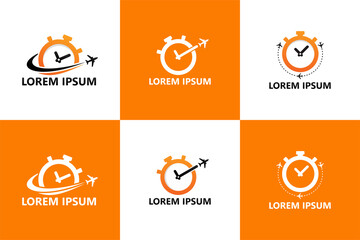 Fototapeta premium Set of travel time logo template design vector