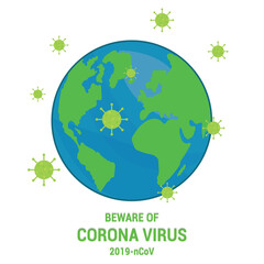 the earth with the corona virus pandemic
