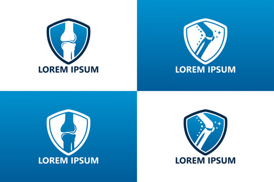 Set of orthopedics shield logo template design vector