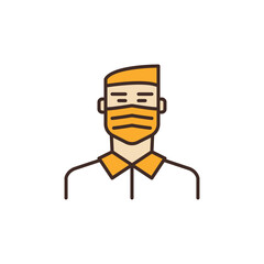 Man in Face Mask vector concept creative icon