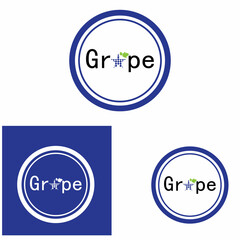 Grapes logo vector icon illustration design