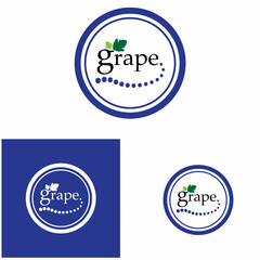 Obraz premium Grapes logo vector icon illustration design