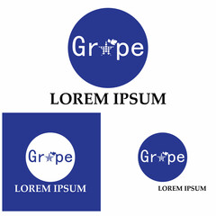 Grapes logo vector icon illustration design