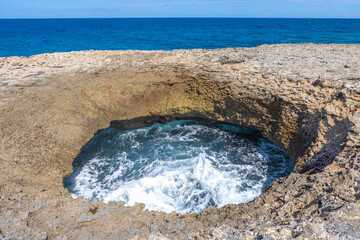 Watamula Hole - natural sight on the island Curacao in the Caribbean 