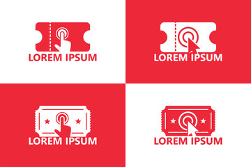 Set of click ticket logo template design vector