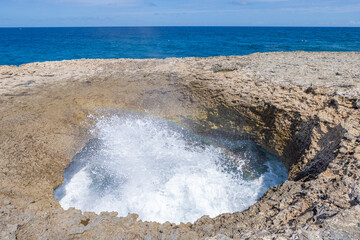 Watamula Hole - natural sight on the island Curacao in the Caribbean 
