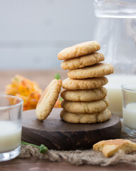 milk and cookies on the table