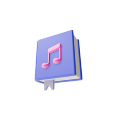 3d render illustration of audiobook. Simple icon for web and app. Modern trendy design. Isolated on white background.