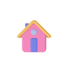3d render illustration of small house. Simple icon for web and app. Modern trendy design. Isolated on white background.