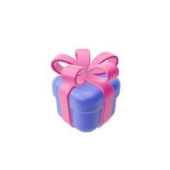 3d render illustration of gift. Simple icon for web and app. Modern trendy design. Isolated on white background.