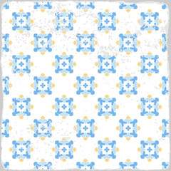 Traditional ornate portuguese tiles azulejos. Vintage pattern for textile design. Geometric mosaic, majolica. Seamless geometric pattern. Vector decorative background. Vintage floral pattern.