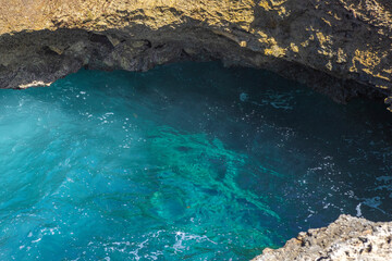 Watamula Hole - natural sight on the island Curacao in the Caribbean 