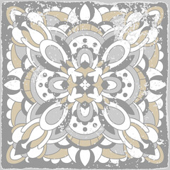 Traditional ornate portuguese tiles azulejos. Vintage pattern for textile design. Geometric mosaic, majolica. Seamless geometric pattern. Vector decorative background. Vintage floral pattern.