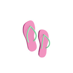 3d render illustration of flip flops. Modern trendy design. Simple icon for web and app. Isolated on white background.