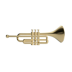 3d render illustration musical instrument trumpet. Modern trendy design. Simple icon for app and web. Isolated on white background.