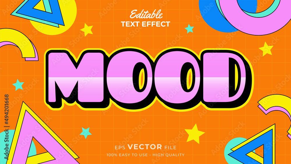 Poster editable text style effect - retro old school cartoon text in groovy style theme