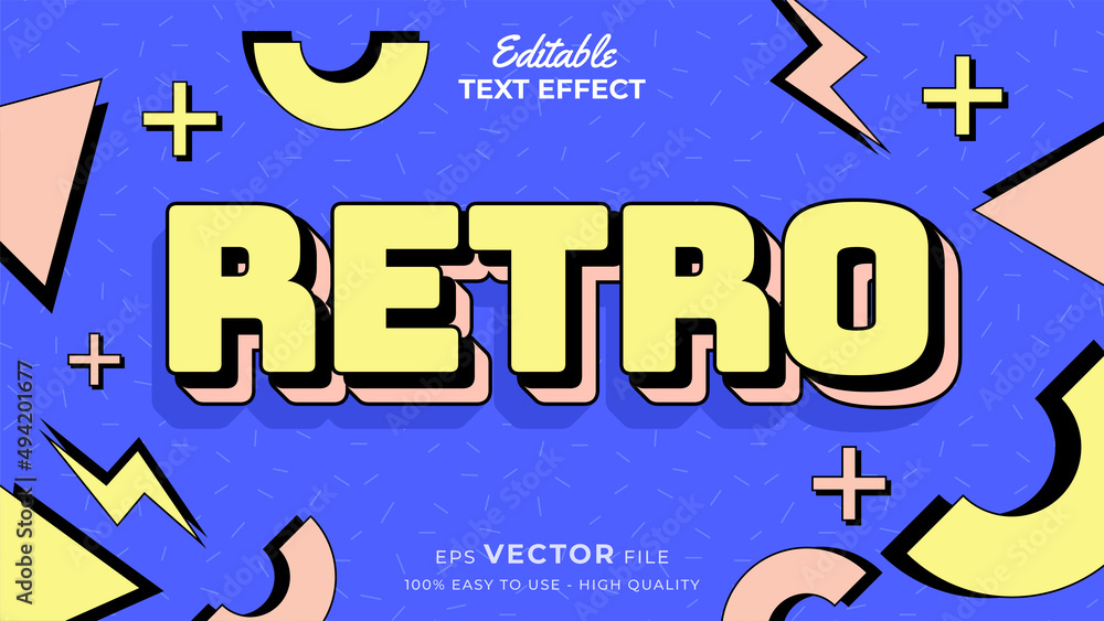Poster editable text style effect - retro old school cartoon text in groovy style theme