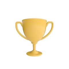 3d render illustration of winner 
cup. Modern trendy design. Simple icon for web and app. Isolated on white background.