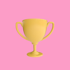 3d render illustration of winner 
cup. Modern trendy design. Simple icon for web and app. Isolated on white background.