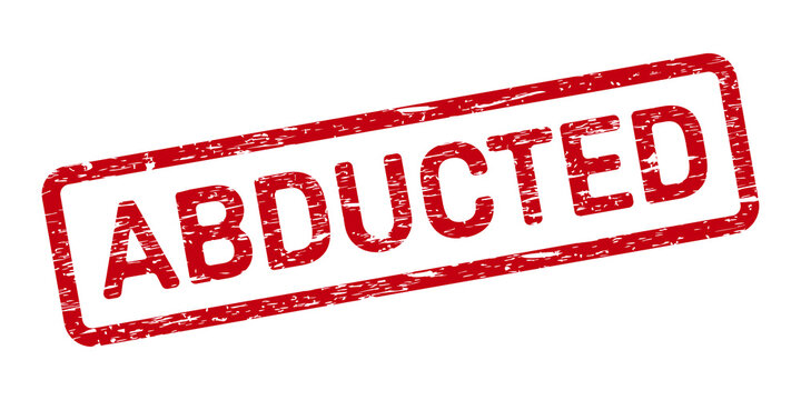 Grunge rubber stamp with text Abducted isolated on white background. Vector illustration