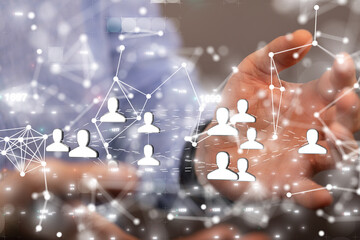 Global network. Blockchain. 3D illustration. Neural networks and artificial intelligence. Abstract