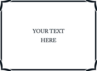 Vector border frame. Background or display window decoration. Simple rectangular horizontal billboard, web banner, card, plaque, signboard, sticker or label 