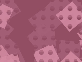Pink background with squares and circles, illustration