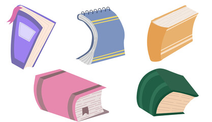 set of colorful books