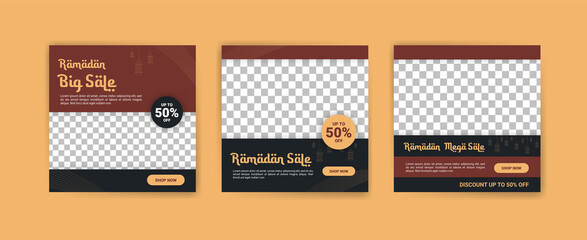 Fototapeta premium Social media post template for ramadan month promotion sale.