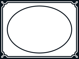 Retro goth oval photo frame or label. Vector vintage photographic portrait border 