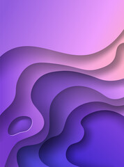 Curved flow shape background in paper cut style