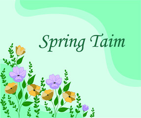 spring, flovers, poster, season, wildflovers, nature