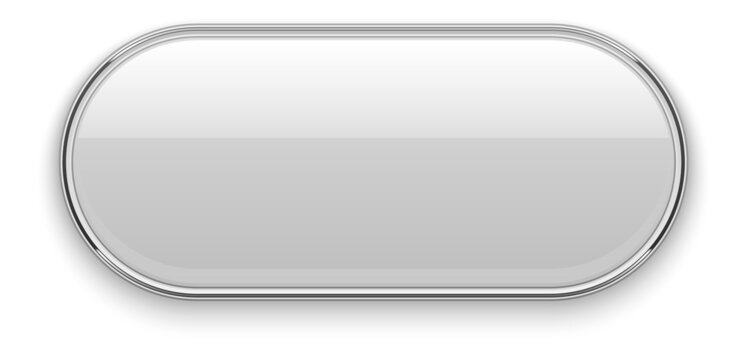 Oval button template. Glossy reflection white mockup