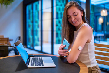 Modern diabetic patient control, monitoring and checking glucose level with remote sensor without...