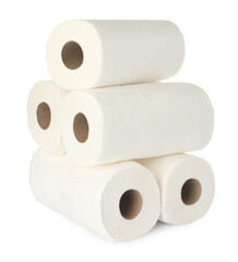 Rolls of paper towels isolated on white
