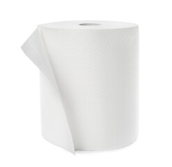 Roll of paper towels isolated on white