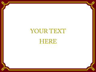 Golden red vintage vector background with elegant thin rope cord border frame and copy space for text. Poster, banner, label or package design