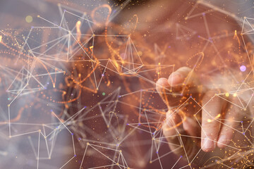 Concept of big data, machine learning, artificial intelligence, hyper loop