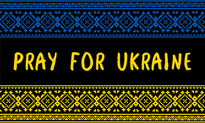 Ukraine flag yellow and blue colors pattern pray for Ukraine national traditional